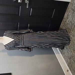 Calvin Klein multicolored striped long-sleeved maxi dress size 2 NWT $129